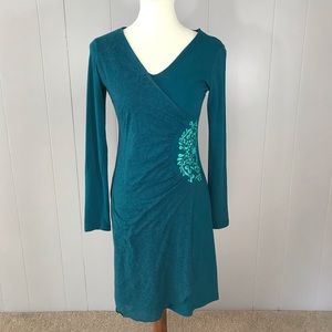 Coline green long sleeve dress